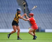 29 August 2021; Mary O'Connell of Kilkenny in action against Libby Coppinger of Cork the All-Ireland Senior Camogie Championship Semi-Final match between Cork and Kilkenny at Croke Park in Dublin. Photo by Piaras Ó Mídheach/Sportsfile