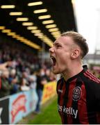 29 August 2021; Ciarán Kelly of Bohemians celebrates following the extra.ie FAI Cup second round match between Bohemians and Shamrock Rovers at Dalymount Park in Dublin. Photo by Stephen McCarthy/Sportsfile