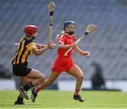 29 August 2021; Orla Cronin of Cork in action against Grace Walsh of Kilkenny during the All-Ireland Senior Camogie Championship Semi-Final match between Cork and Kilkenny at Croke Park in Dublin. Photo by Piaras Ó Mídheach/Sportsfile