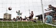 29 August 2021; Roberto Lopes of Shamrock Rovers scores his side's goal during the extra.ie FAI Cup second round match between Bohemians and Shamrock Rovers at Dalymount Park in Dublin. Photo by Stephen McCarthy/Sportsfile