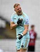 29 August 2021; Bohemians goalkeeper James Talbot celebrates at the final whistle of the extra.ie FAI Cup second round match between Bohemians and Shamrock Rovers at Dalymount Park in Dublin. Photo by Stephen McCarthy/Sportsfile