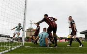 29 August 2021; Roberto Lopes of Shamrock Rovers shoots to score his side's goal during the extra.ie FAI Cup second round match between Bohemians and Shamrock Rovers at Dalymount Park in Dublin. Photo by Stephen McCarthy/Sportsfile