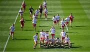 28 August 2021; Tyrone players prepare to have their team photograph taken before the GAA Football All-Ireland Senior Championship semi-final match between Kerry and Tyrone at Croke Park in Dublin. Photo by Stephen McCarthy/Sportsfile