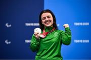 30 August 2021; Nicole Turner of Ireland with her silver medal after competing in the Women's S6 50 metre butterfly final at the Tokyo Aquatic Centre on day six during the Tokyo 2020 Paralympic Games in Tokyo, Japan. Photo by David Fitzgerald/Sportsfile