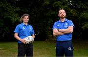 30 August 2021; Head coach Phil De Barra and Jenny Murphy during a Leinster Rugby Women’s Press Conference at Leinster HQ in Belfield, Dublin. Photo by Harry Murphy/Sportsfile
