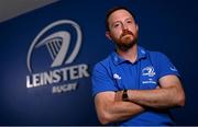 30 August 2021; Head coach Phil De Barra during a Leinster Rugby Women’s Press Conference at Leinster HQ in Belfield, Dublin. Photo by Harry Murphy/Sportsfile