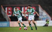 29 August 2021; Roberto Lopes, right, and Dylan Watts of Shamrock Rovers during the extra.ie FAI Cup second round match between Bohemians and Shamrock Rovers at Dalymount Park in Dublin. Photo by Stephen McCarthy/Sportsfile
