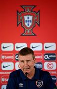 31 August 2021; Manager Stephen Kenny during a Republic of Ireland press conference at Estádio Algarve in Faro, Portugal. Photo by Stephen McCarthy/Sportsfile