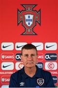 31 August 2021; Manager Stephen Kenny during a Republic of Ireland press conference at Estádio Algarve in Faro, Portugal. Photo by Stephen McCarthy/Sportsfile