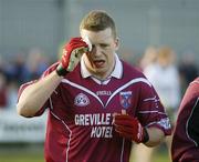 7 March 2004; Damien Gavin, Westmeath, leaves the field with a cut to his eyebrow. Allianz Football League 2004, Division 1A, Round 4, Westmeath v Dublin, Cusack Park, Mullingar, Co. Westmeath. Picture credit; Ray McManus / SPORTSFILE *EDI*