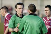7 March 2004; Referee Maurice Deegan speaks to a linesman. Allianz Football League 2004, Division 1A, Round 4, Westmeath v Dublin, Cusack Park, Mullingar, Co. Westmeath. Picture credit; Ray McManus / SPORTSFILE *EDI*