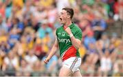 21 July 2013; Liam Irwin, Mayo, celebrates after scoring his side's second goal. Electric Ireland Connacht GAA Football Minor Championship Final, Roscommon v Mayo, Elverys MacHale Park, Castlebar, Co. Mayo. Picture credit: Stephen McCarthy / SPORTSFILE