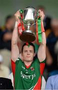21 July 2013; Mayo captain Stephen Coen lifts the cup. Electric Ireland Connacht GAA Football Minor Championship Final, Roscommon v Mayo, Elverys MacHale Park, Castlebar, Co. Mayo. Picture credit: Stephen McCarthy / SPORTSFILE