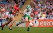 21 July 2013; Cathal Magee, London, in action against Chris Barrett, Mayo. Connacht GAA Football Senior Championship Final, Mayo v London, Elverys MacHale Park, Castlebar, Co. Mayo. Picture credit: Ray McManus / SPORTSFILE