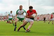 21 July 2013; Ger Cafferkey, Mayo, in action against Cathal Magee, London. Connacht GAA Football Senior Championship Final, Mayo v London, Elverys MacHale Park, Castlebar, Co. Mayo. Picture credit: Stephen McCarthy / SPORTSFILE