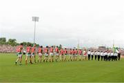 21 July 2013; The Mayo team during the pre-match parade. Connacht GAA Football Senior Championship Final, Mayo v London, Elverys MacHale Park, Castlebar, Co. Mayo. Picture credit: Stephen McCarthy / SPORTSFILE