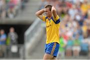 21 July 2013; A dejected Ultan Harney, Roscommon, following the final whistle. Electric Ireland Connacht GAA Football Minor Championship Final, Roscommon v Mayo, Elverys MacHale Park, Castlebar, Co. Mayo. Picture credit: Stephen McCarthy / SPORTSFILE