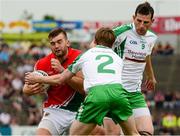 21 July 2013; Aidan O'Shea, Mayo, in action against Philip Butler, and Paul Geraghty, London. Connacht GAA Football Senior Championship Final, Mayo v London, Elverys MacHale Park, Castlebar, Co. Mayo. Picture credit: Ray McManus / SPORTSFILE