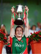 21 July 2013; Mayo captain captain Stephen Coen lifts the cup. Roscommon. Electric Ireland Connacht GAA Football Minor Championship Final, Roscommon v Mayo, Elverys MacHale Park, Castlebar, Co. Mayo. Picture credit: Ray McManus / SPORTSFILE