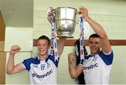 21 July 2013; Ryan Wylie and Drew Wylie, right, Monaghan, celebrate in the team dressing room after the game. Ulster GAA Football Senior Championship Final, Donegal v Monaghan, St Tiernach's Park, Clones, Co. Monaghan. Picture credit: Oliver McVeigh / SPORTSFILE