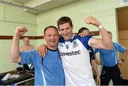 21 July 2013; Monaghan's Darren Hughes, right, and selector Finbar Fitspatrick celebrate after the game. Ulster GAA Football Senior Championship Final, Donegal v Monaghan, St Tiernach's Park, Clones, Co. Monaghan. Picture credit: Oliver McVeigh / SPORTSFILE