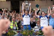 21 July 2013 ; Monaghan captain Owen Lennon lifts the Anglo Celt Cup. Ulster GAA Football Senior Championship Final, Donegal v Monaghan, St Tiernach's Park, Clones, Co. Monaghan. Picture credit: Oliver McVeigh / SPORTSFILE