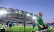 31 August 2021; Goalkeeper Caoimhin Kelleher during a Republic of Ireland training session at Estádio Algarve in Faro, Portugal. Photo by Stephen McCarthy/Sportsfile