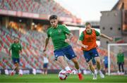 31 August 2021; Aaron Connolly during a Republic of Ireland training session at Estádio Algarve in Faro, Portugal. Photo by Stephen McCarthy/Sportsfile