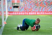 31 August 2021; Goalkeeper James Talbot during a Republic of Ireland training session at Estádio Algarve in Faro, Portugal. Photo by Stephen McCarthy/Sportsfile