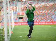 31 August 2021; Goalkeeper Gavin Bazunu during a Republic of Ireland training session at Estádio Algarve in Faro, Portugal. Photo by Stephen McCarthy/Sportsfile