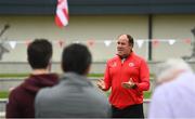 31 August 2021; Tyrone joint-manager Feargal Logan speaking to members of the media during a Tyrone senior football media conference at Tyrone GAA Centre in Garvaghey, Tyrone. Photo by Eóin Noonan/Sportsfile