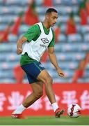 31 August 2021; Adam Idah and Ryan Manning, left, during a Republic of Ireland training session at Estádio Algarve in Faro, Portugal. Photo by Stephen McCarthy/Sportsfile