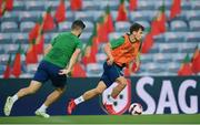 31 August 2021; Jayson Molumby during a Republic of Ireland training session at Estádio Algarve in Faro, Portugal. Photo by Stephen McCarthy/Sportsfile