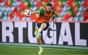 31 August 2021; Matt Doherty during a Republic of Ireland training session at Estádio Algarve in Faro, Portugal. Photo by Stephen McCarthy/Sportsfile