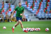 31 August 2021; Shane Duffy during a Republic of Ireland training session at Estádio Algarve in Faro, Portugal. Photo by Stephen McCarthy/Sportsfile