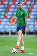31 August 2021; Shane Duffy during a Republic of Ireland training session at Estádio Algarve in Faro, Portugal. Photo by Stephen McCarthy/Sportsfile