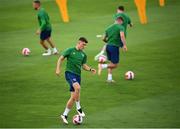 31 August 2021; Dara O'Shea during a Republic of Ireland training session at Estádio Algarve in Faro, Portugal. Photo by Stephen McCarthy/Sportsfile