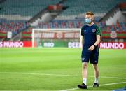 31 August 2021; Sam Rice, athletic therapist, during a Republic of Ireland training session at Estádio Algarve in Faro, Portugal. Photo by Stephen McCarthy/Sportsfile