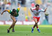 28 August 2021; Darragh Canavan of Tyrone in action against Graham O'Sullivan of Kerry during the GAA Football All-Ireland Senior Championship semi-final match between Kerry and Tyrone at Croke Park in Dublin. Photo by Piaras Ó Mídheach/Sportsfile
