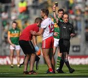 28 August 2021; Referee David Coldrick shows the black card to Niall Sludden of Tyrone during the GAA Football All-Ireland Senior Championship semi-final match between Kerry and Tyrone at Croke Park in Dublin. Photo by Piaras Ó Mídheach/Sportsfile