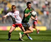 28 August 2021; Liam Kelly of Meath in action against Cormac Devlin of Tyrone during the Electric Ireland GAA Football All-Ireland Minor Championship Final match between Meath and Tyrone at Croke Park in Dublin. Photo by Piaras Ó Mídheach/Sportsfile