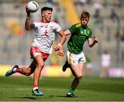 28 August 2021; Ruairí McHugh of Tyrone in action against Killian Smyth of Meath during the Electric Ireland GAA Football All-Ireland Minor Championship Final match between Meath and Tyrone at Croke Park in Dublin. Photo by Piaras Ó Mídheach/Sportsfile
