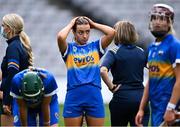 29 August 2021; Karin Blair of Tipperary after her side's defeat in the All-Ireland Senior Camogie Championship Semi-Final match between Tipperary and Galway at Croke Park in Dublin. Photo by Piaras Ó Mídheach/Sportsfile