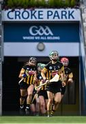 29 August 2021; Michelle Teehan of Kilkenny makes her way onto the pitch before the All-Ireland Senior Camogie Championship Semi-Final match between Cork and Kilkenny at Croke Park in Dublin. Photo by Piaras Ó Mídheach/Sportsfile