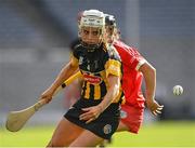 29 August 2021; Davina Tobin of Kilkenny in action against Amy O'Connor of Cork during the All-Ireland Senior Camogie Championship Semi-Final match between Cork and Kilkenny at Croke Park in Dublin. Photo by Piaras Ó Mídheach/Sportsfile