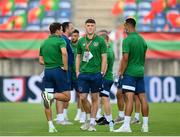 1 September 2021; Dara O'Shea of Republic of Ireland, centre, before the FIFA World Cup 2022 qualifying group A match between Portugal and Republic of Ireland at Estádio Algarve in Faro, Portugal. Photo by Stephen McCarthy/Sportsfile