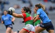 14 August 2021; Rachel Kearns of Mayo in action against Martha Byrne of Dublin during the TG4 Ladies Football All-Ireland Championship semi-final match between Dublin and Mayo at Croke Park in Dublin. Photo by Piaras Ó Mídheach/Sportsfile