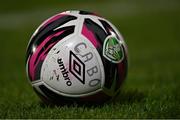 20 August 2021; A match ball during the SSE Airtricity League First Division match between Cabinteely and Cork City at Stradbrook in Dublin. Photo by Piaras Ó Mídheach/Sportsfile