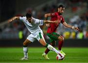 1 September 2021; Jamie McGrath of Republic of Ireland in action against Bruno Fernandes of Portugal during the FIFA World Cup 2022 qualifying group A match between Portugal and Republic of Ireland at Estádio Algarve in Faro, Portugal. Photo by Seb Daly/Sportsfile