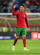 1 September 2021; Cristiano Ronaldo of Portugal celebrates following the FIFA World Cup 2022 qualifying group A match between Portugal and Republic of Ireland at Estádio Algarve in Faro, Portugal. Photo by Stephen McCarthy/Sportsfile